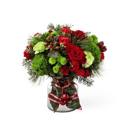 The Jingle Bells Bouquet from Clifford's where roses are our specialty